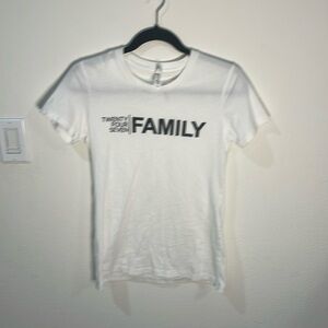 24 hour family white T-shirt